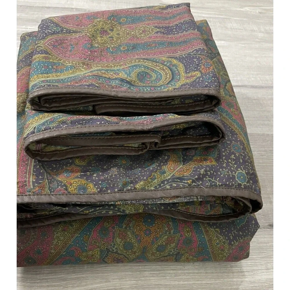 VERY RARE Vintage Ralph Lauren Pomeroy Plum KING‎ Sheet 4Pc Set w/Pillowcases